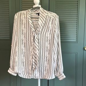 Banana Republic Factory tie neck button up blouse